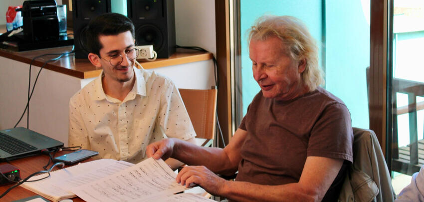 With Tristan Murail at the Reina Sofía School of Music, 2023